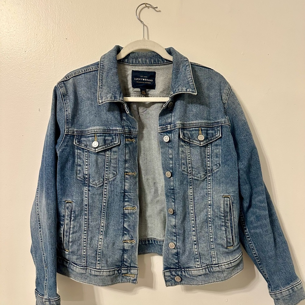 Lucky Brand Tomboy Trucker Jean Jacket — Women’s Size Large — Classic Denim - Picture 3 of 7